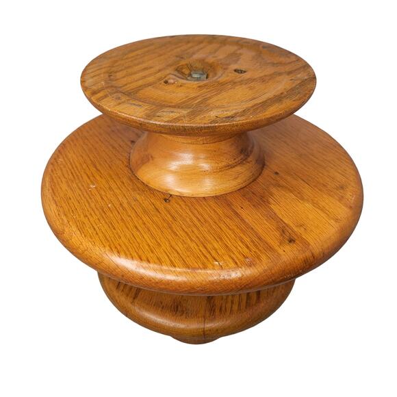 3 tier wood snack tray cheese MCM party Teak Vintage One Piece Centerpiece - Picture 3 of 6